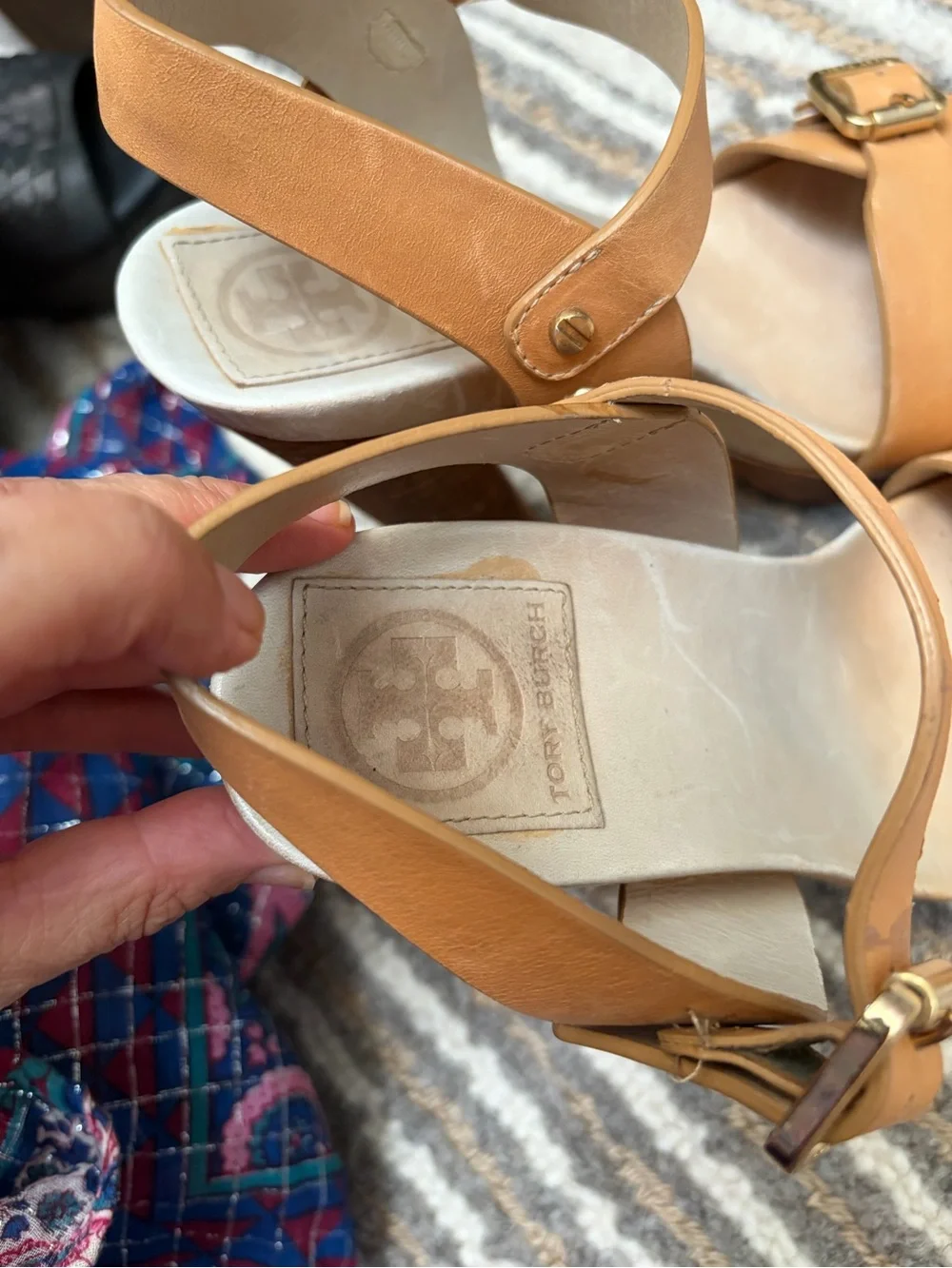 Tory Burch Tan Leather Platform Heeled Sandals – Size 7.5